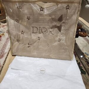 Dior GWP Glittering Gold  Star Tote New